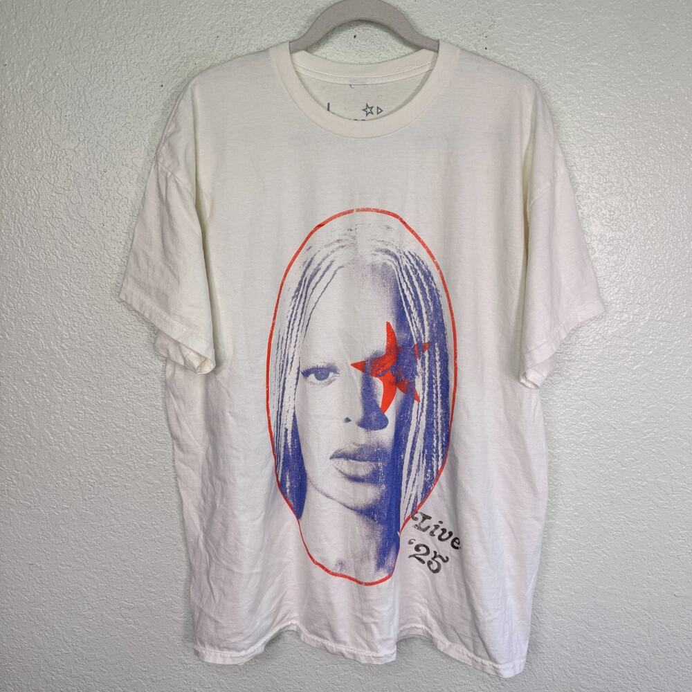 Beyonce Cowboy Carter Tour Shirt Large Yaya White Tee CCT 2025 Concert Merch L